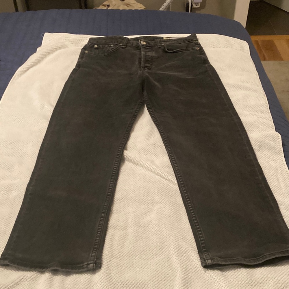 Rag & Bone Maya high rise ankle Straight-Leg Black Jeans